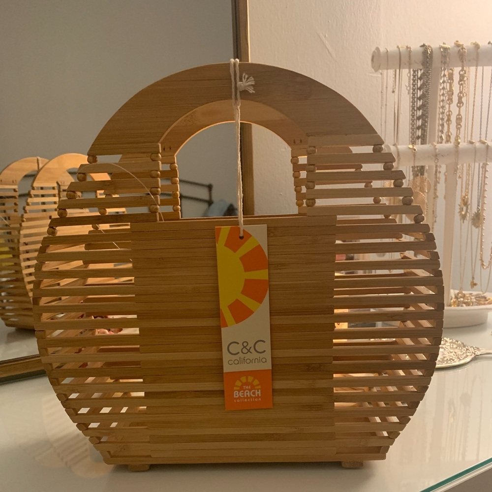 Bamboo handle purse
